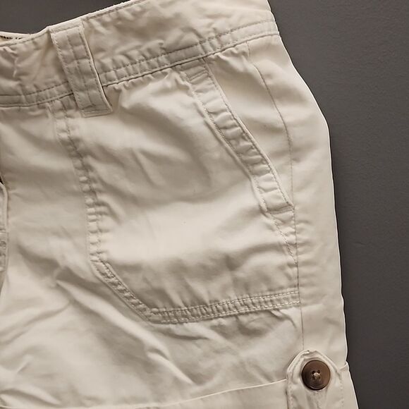 Lands' End Authentic Fit Sz 0 shorts Beige 100% Cotton Preppy Summer Beach wear - Picture 4 of 11